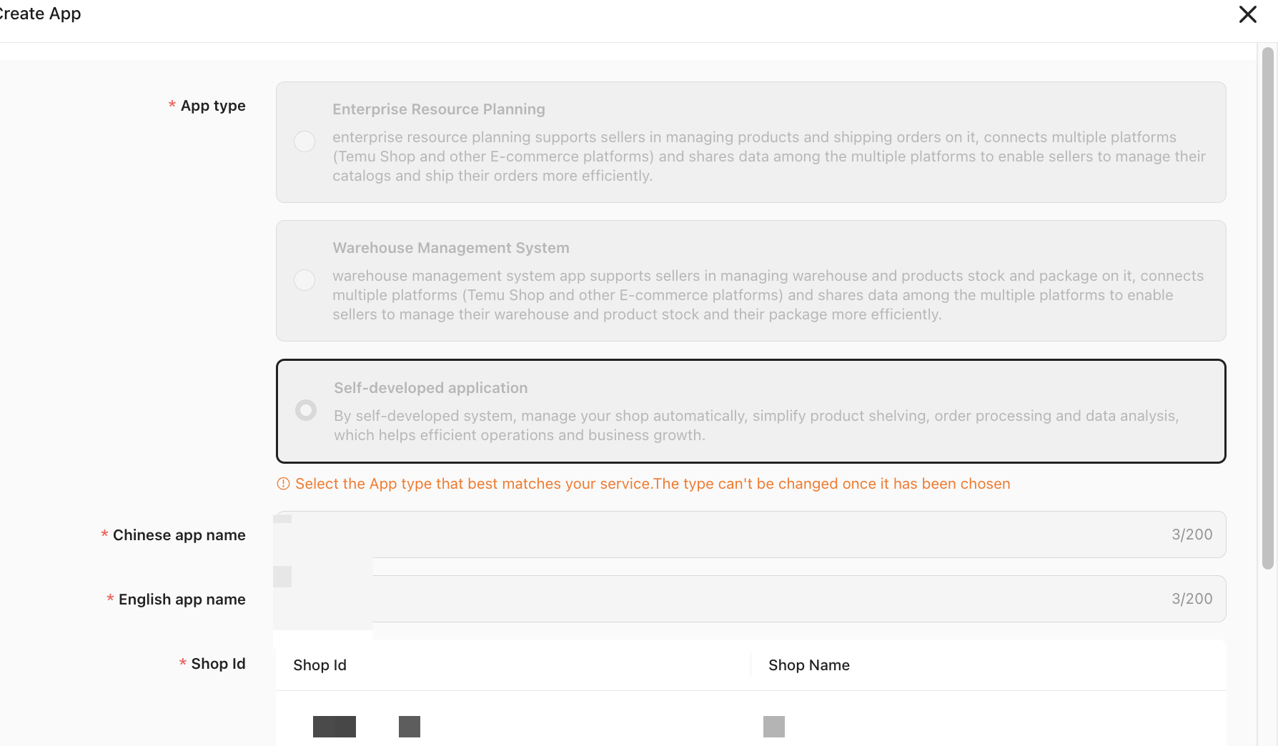Step3: Filling in app information